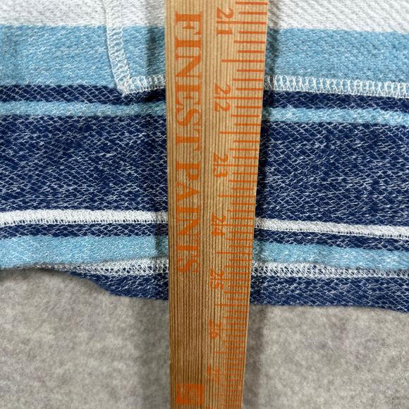 Tommy Bahama Mens Medium Hoodie Blue 1/4 Button Knit Fleece Lined Pocket Relax - Picture 4 of 7